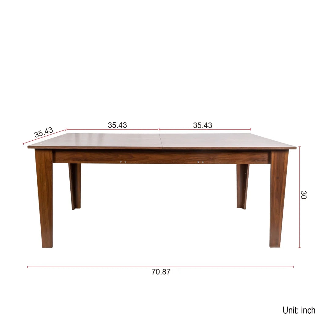 106" Expandable Dining Table for Small Spaces, Space-Saving Extendable Kitchen Table with Scratch-Resistant Surface, Multi-Functional Walnut Finish for Family Meals & Home Office Use