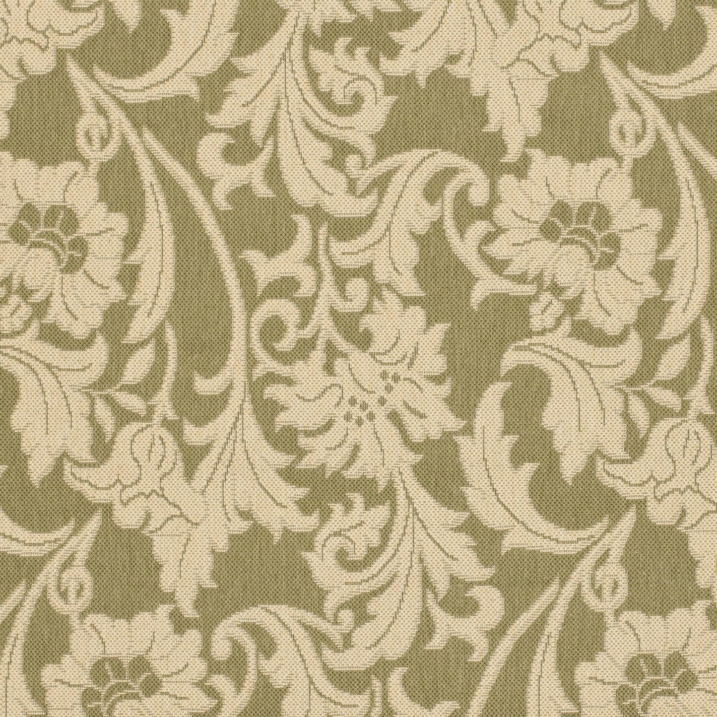 SAFAVIEH Courtyard Aubrey Floral Indoor/Outdoor Area Rug, Green/Creme, 5'3" x 7'7"