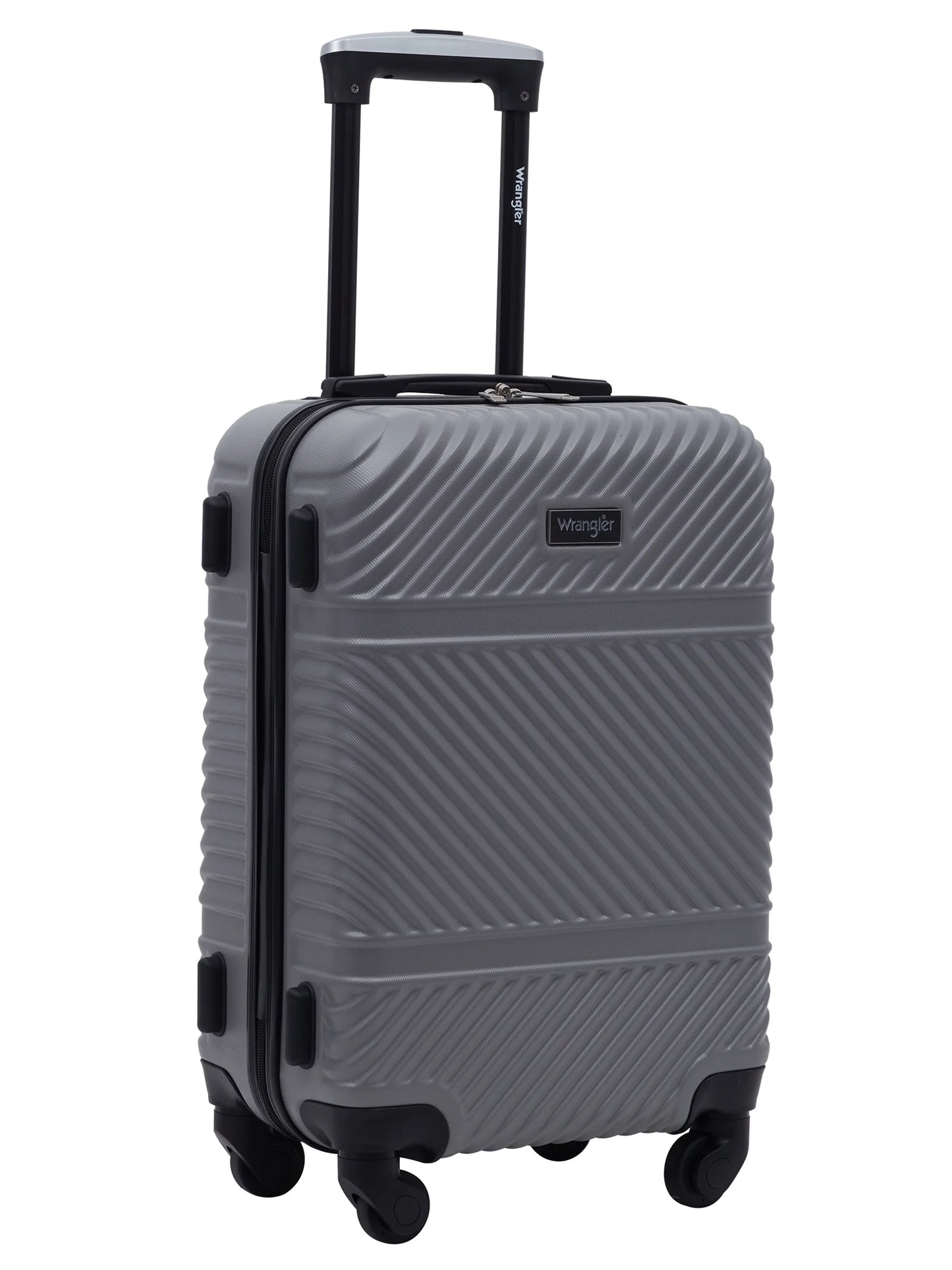 Wrangler 4 Pc. ABS Spinner Luggage Set with 20" & 25" Suitcases and Packing Cubes, Sharkskin