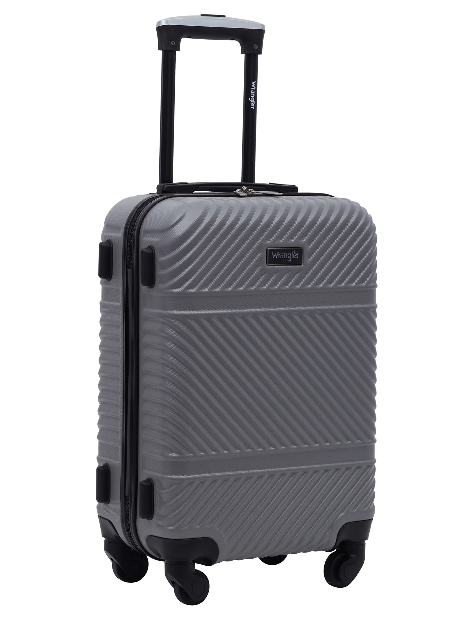 Wrangler 4 Pc. ABS Spinner Luggage Set with 20" & 25" Suitcases and Packing Cubes, Sharkskin