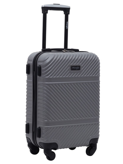 Wrangler 4 Pc. ABS Spinner Luggage Set with 20" & 25" Suitcases and Packing Cubes, Sharkskin