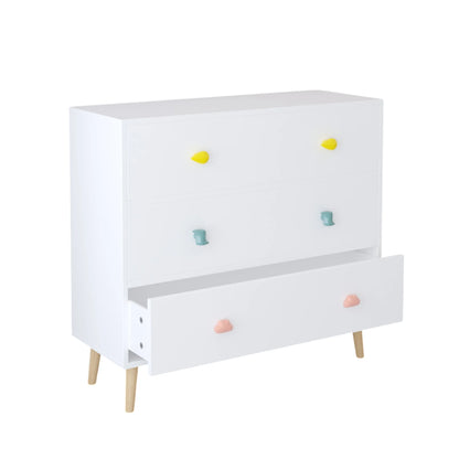 Kids 3 Drawer Dresser, Baby Nightstand for Bedroom, Storage Cabinet for Toddler Child for Living Room, Toddler Room, Nursery, Closet, Apartment (White)