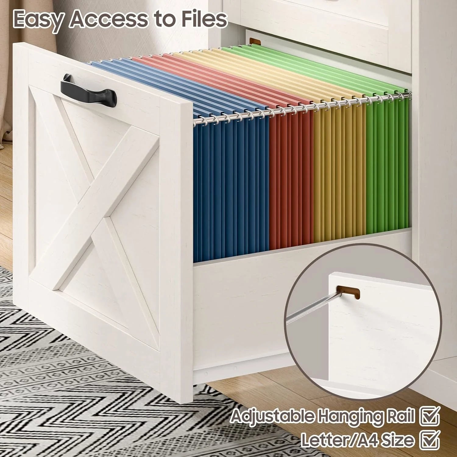 Vabches 2 Drawer Lateral File Cabinet,Mobile Wood office Cabinet for Home Office,Printer Stand with Open Storage Shelves.
