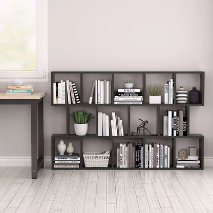 Tribesigns Modern Bookcase, 5-Shelf Storage Organizer Bookshelf with 14-Cube Display Book Shelf for Home Office, Living Room and Bedroom