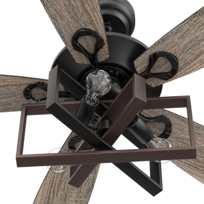 Smaair 52" 5 Blade Indoor Wood Ceiling Fan with Reversible Blade for Home Office