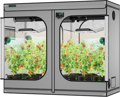 VIVOSUN G336 36"x36"x72" Grow Tent, 3x3 FT Advanced Gray Mylar Tent with 19mm Poles, Observation Window and Floor Tray for Hydroponic Plants for VS2000/VS3000