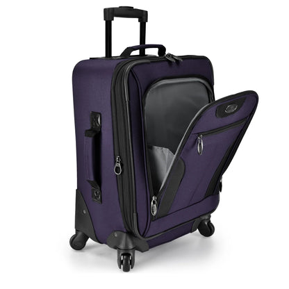U.S. Traveler Charleville Fabric Expandable Spinner Luggage, Mazarine Blue, 29" Checked Large