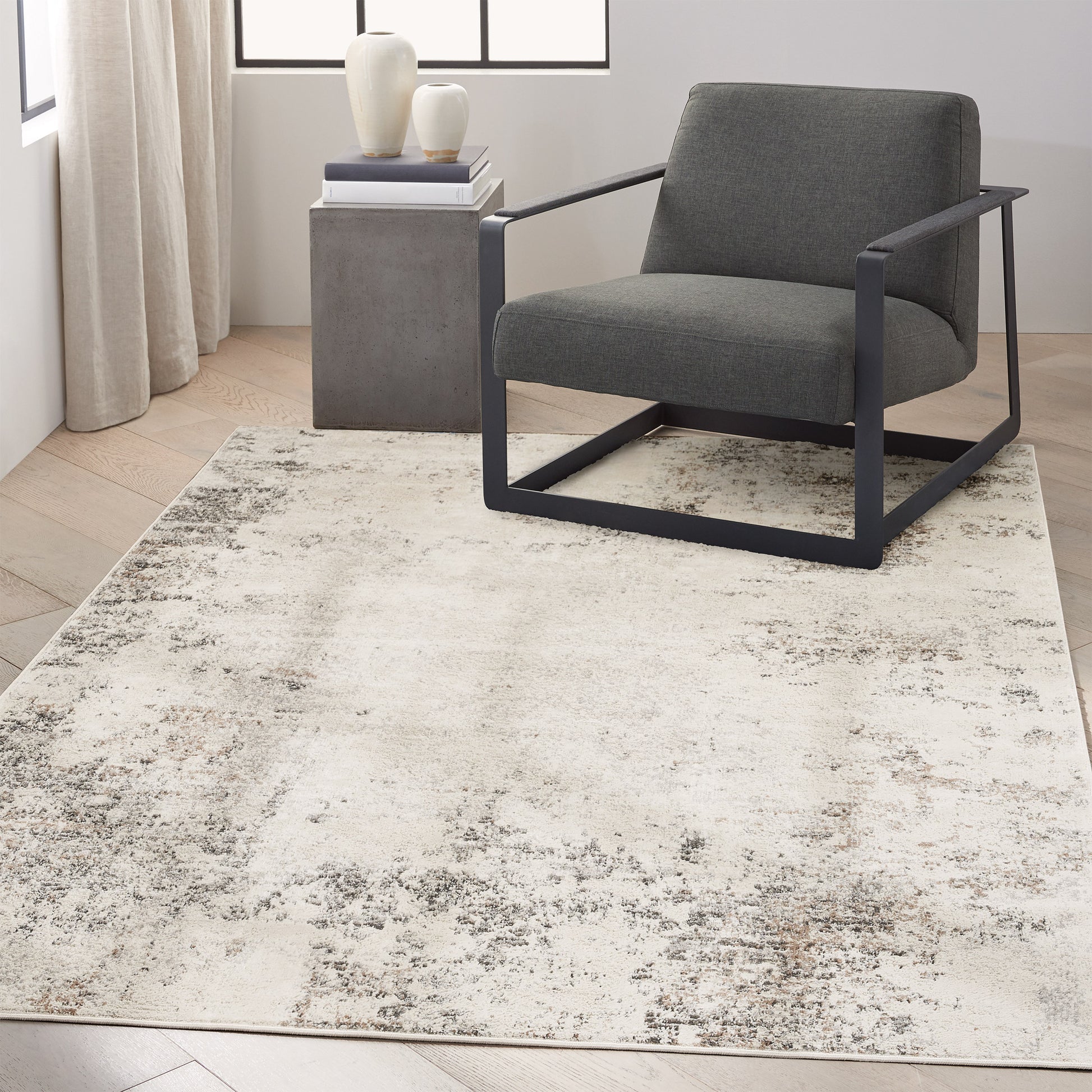 Calvin Klein Luminosity Ivory Gray Area Rug, 5'3' x 7'3'