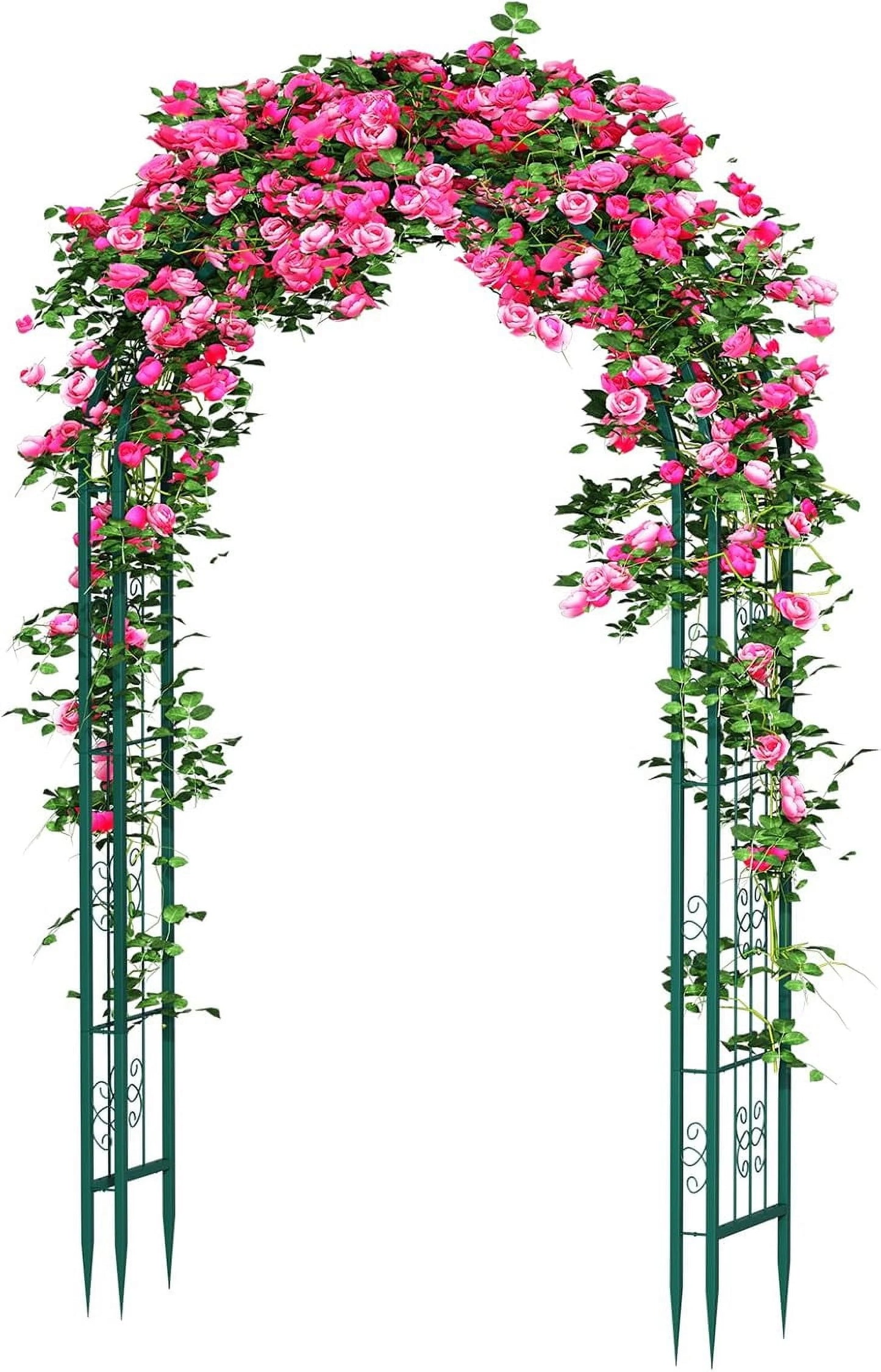 88 in Steel Garden Arch Arbor Trellis for Climbing Plants Outdoor,Yard,Garden,Climbing Plants 7 ft Decorative Wire Lattice,Outdoor Wedding Arch(Black)