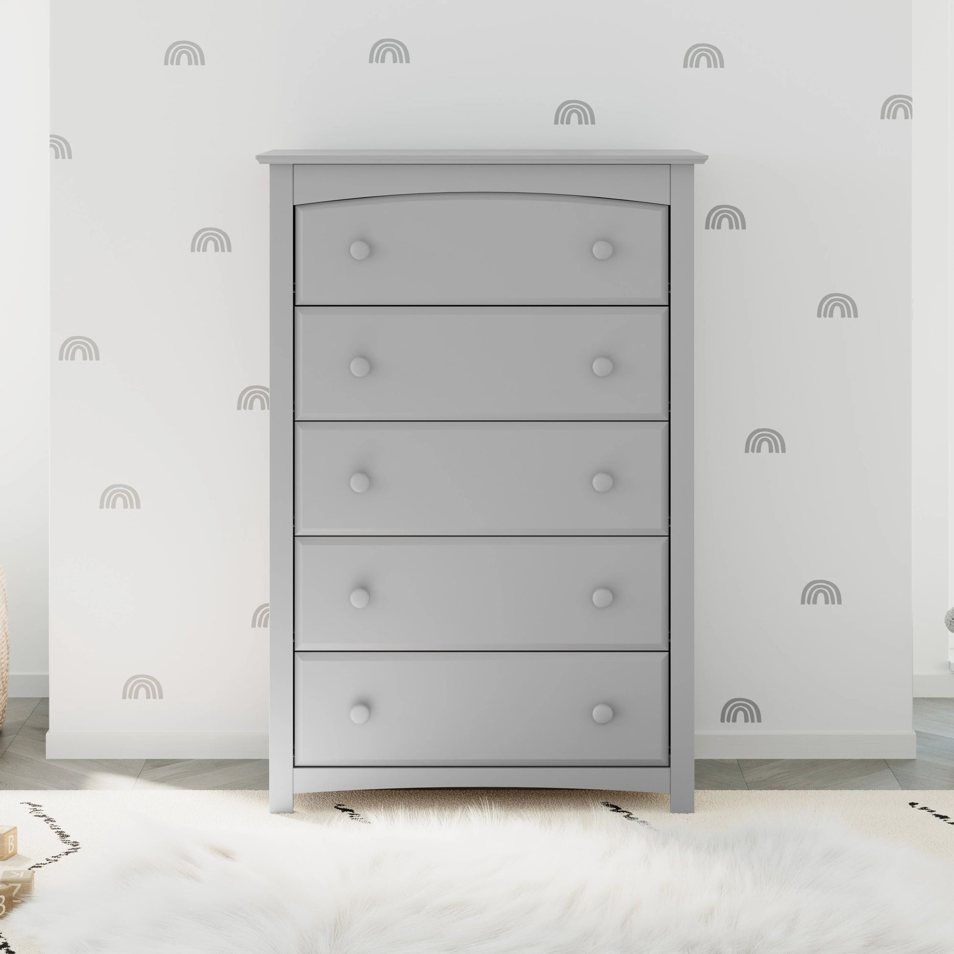 Storkcraft Kenton 5 Drawer Nursery Dresser, Pebble Gray