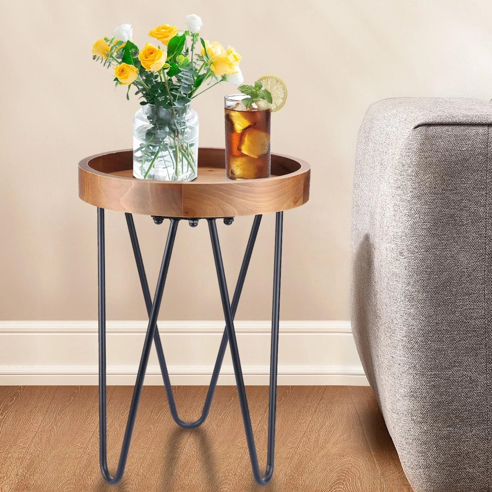 Plant Stand MUMTOP Flower Pots Holder Round End Table for Indoor Outdoor Garden & Patio