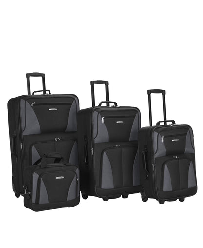 Rockland Luggage Journey 4 Piece Softside Expandable Luggage Set, F32
