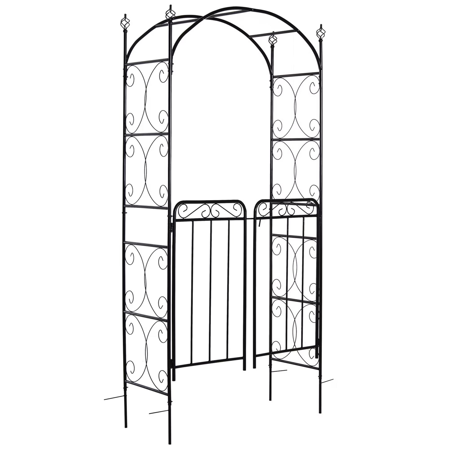 DUOSONG Outsunny Patio Garden Bench Arbor Arch With Pergola And 2 Trellises, 3 Seat Natural Wooden Outdoor Bench For Grape Vines & Climbing Plants, Backyard Decor, Natural Natural Wood Garden &