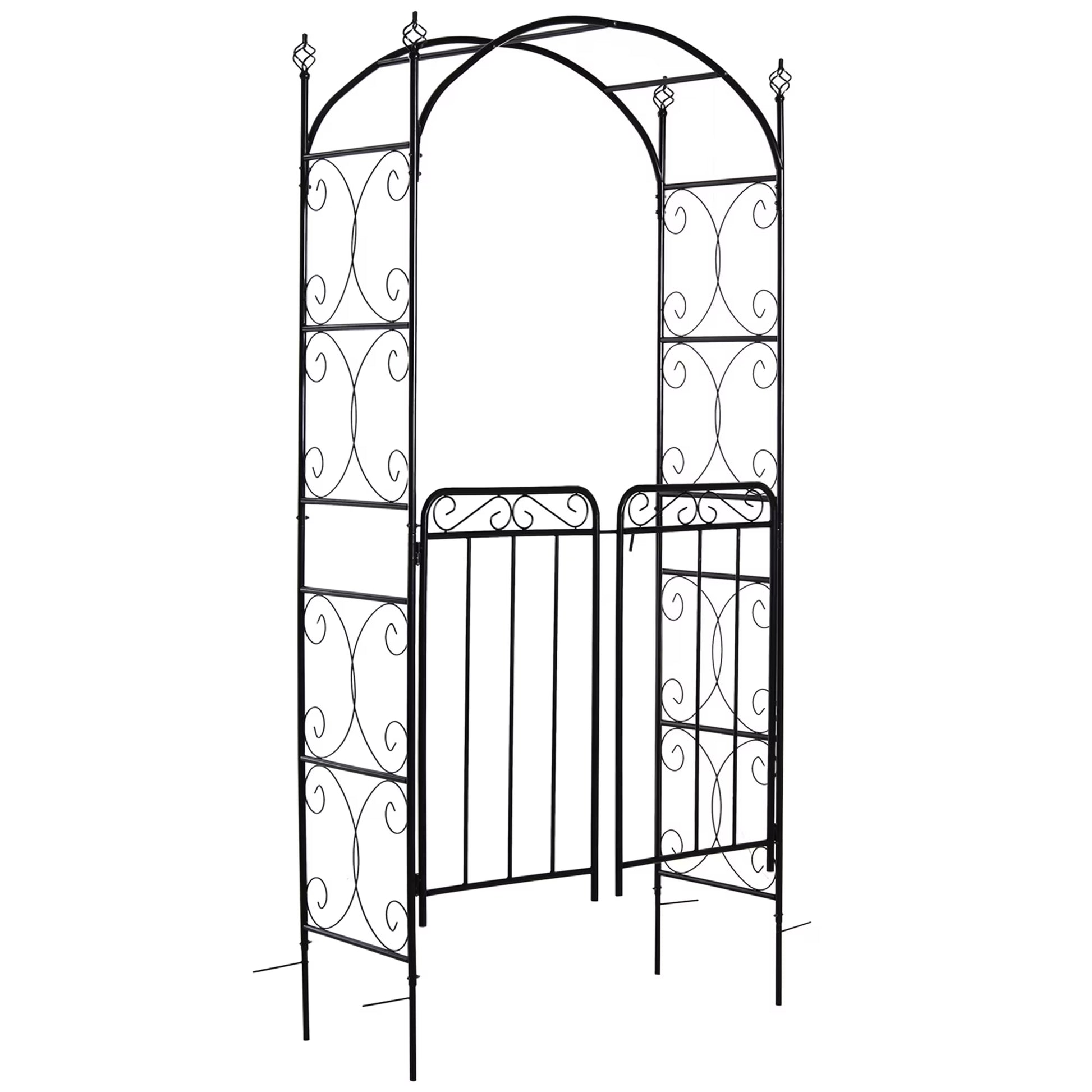 DUOSONG Outsunny Patio Garden Bench Arbor Arch With Pergola And 2 Trellises, 3 Seat Natural Wooden Outdoor Bench For Grape Vines & Climbing Plants, Backyard Decor, Natural Natural Wood Garden &