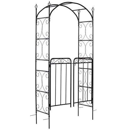 DUOSONG Outsunny Patio Garden Bench Arbor Arch With Pergola And 2 Trellises, 3 Seat Natural Wooden Outdoor Bench For Grape Vines & Climbing Plants, Backyard Decor, Natural Natural Wood Garden &