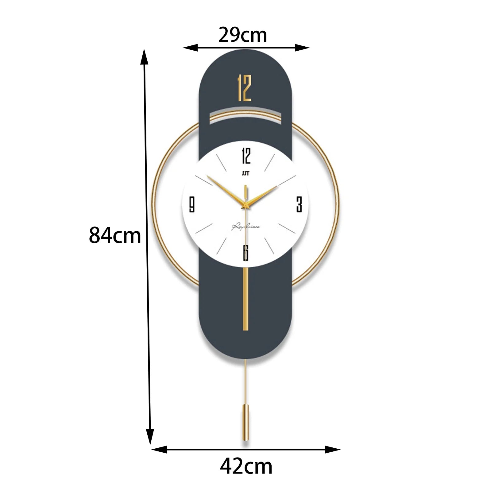 Wall Clock, Wall Clocks for Living Room, Modern Decorative Pendulum Wall Clock, Without Tick Noises, Modern Minimalist Pendulum Clock for Bedroom Office Kitchen