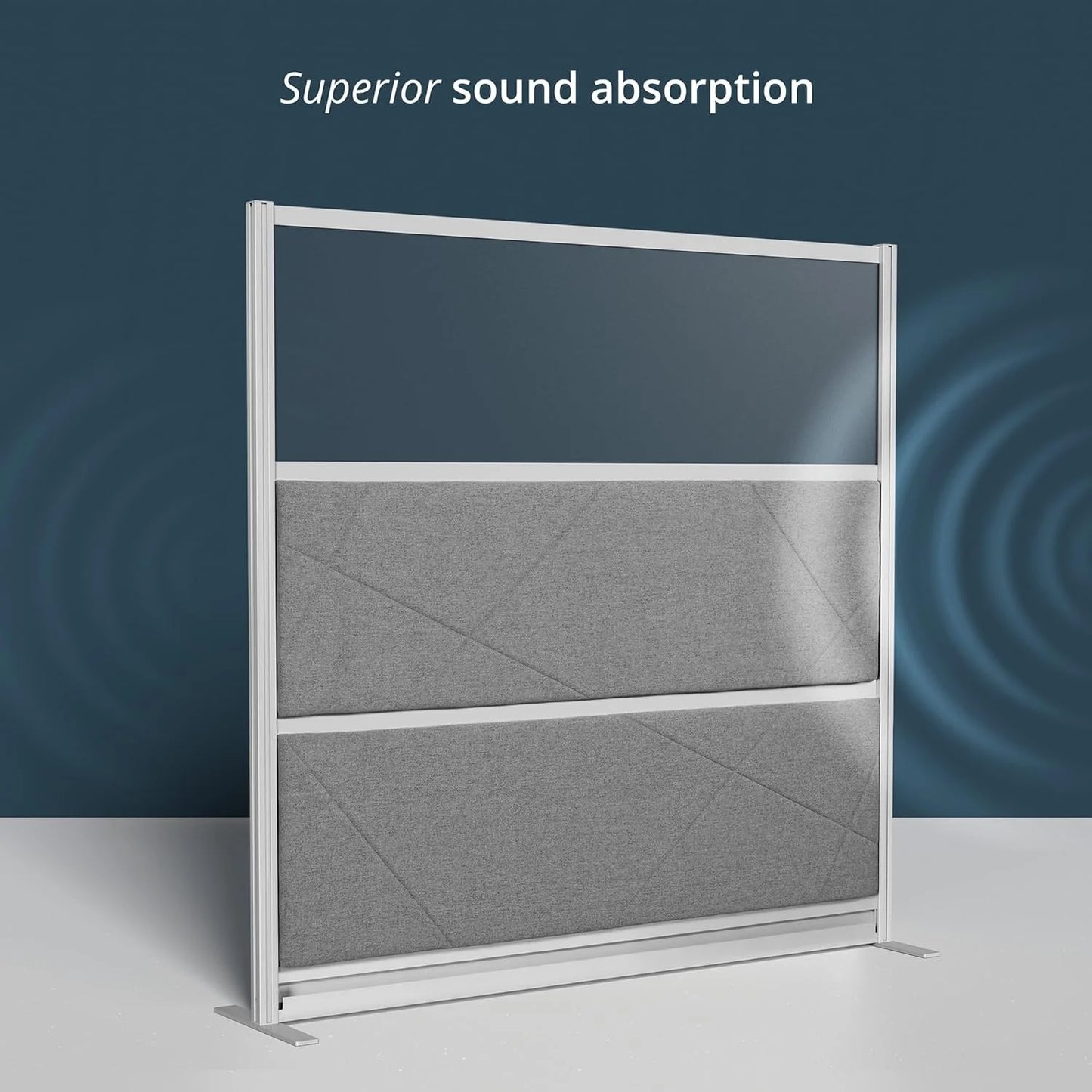Stand Up Desk Store Tranquility Modular Wall and Sound Absorbing Room Divider | Sound Dampening Acoustic Modular Wall Panels for Office | Cubicle Noise Reduction and Partition (70'' x 48'')