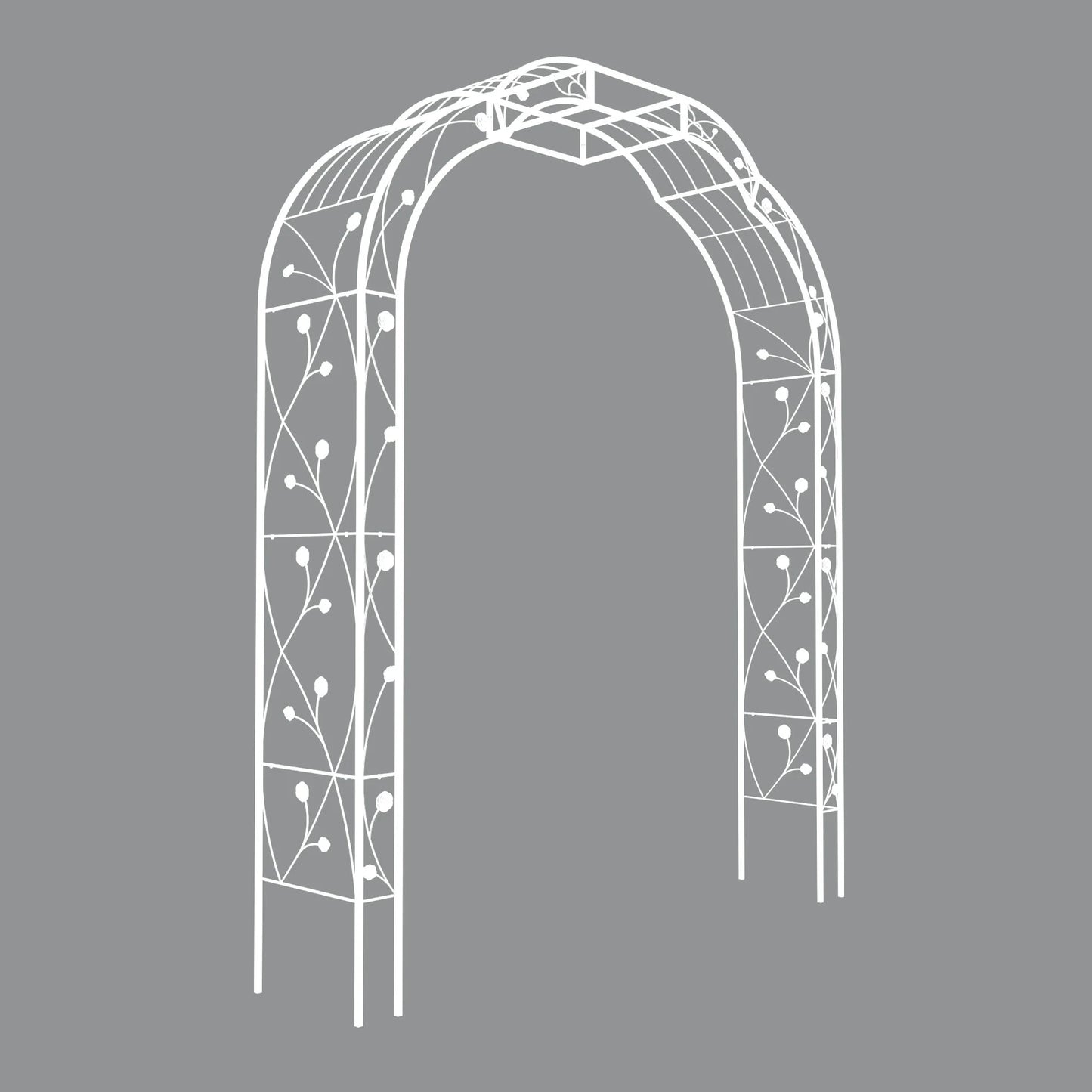 Metal Garden Arch 8.2 Feet High x 6.2 Feet Wide Trellis for Climbing Plants and Outdoor Decor