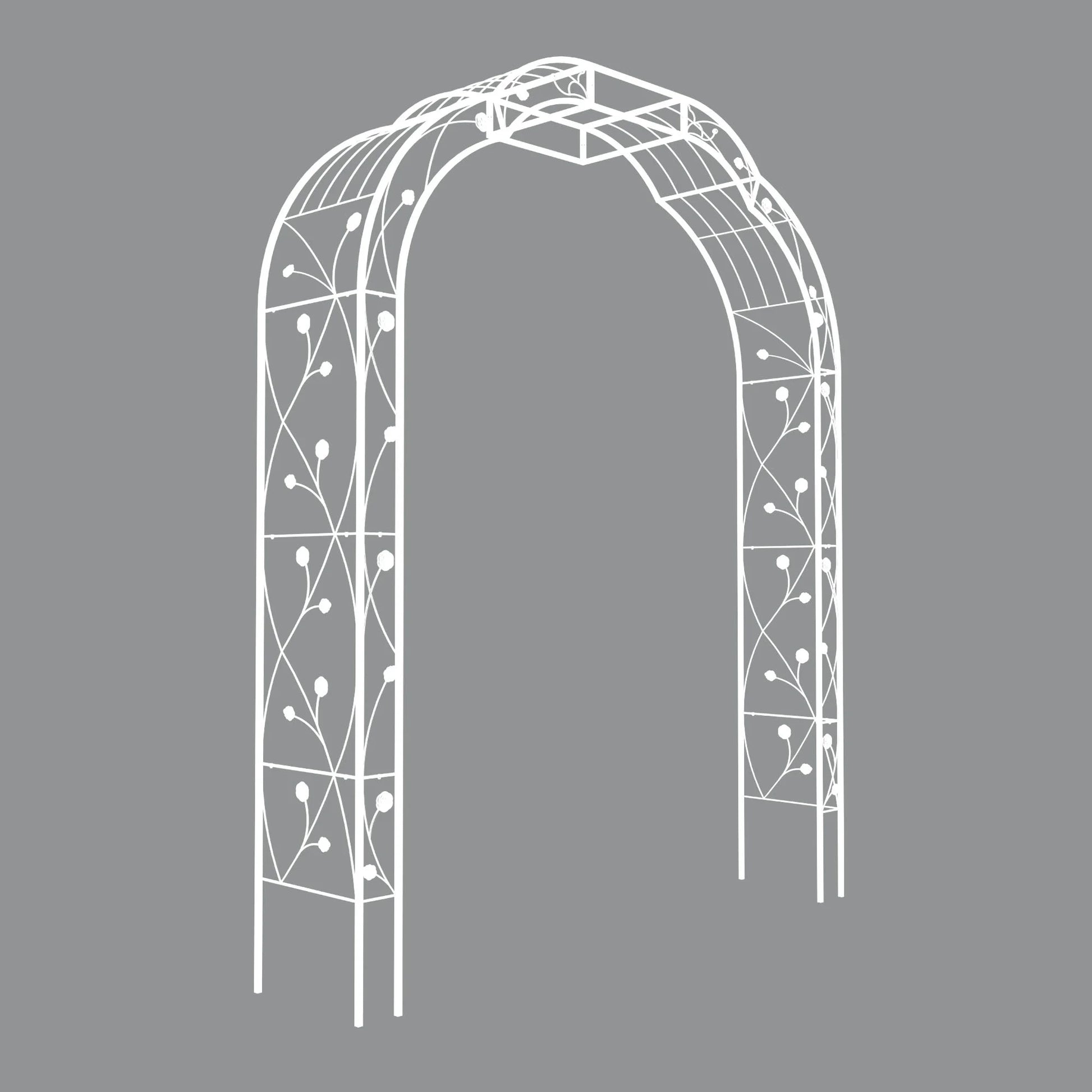 Metal Garden Arch 8.2 Feet High x 6.2 Feet Wide Trellis for Climbing Plants and Outdoor Decor
