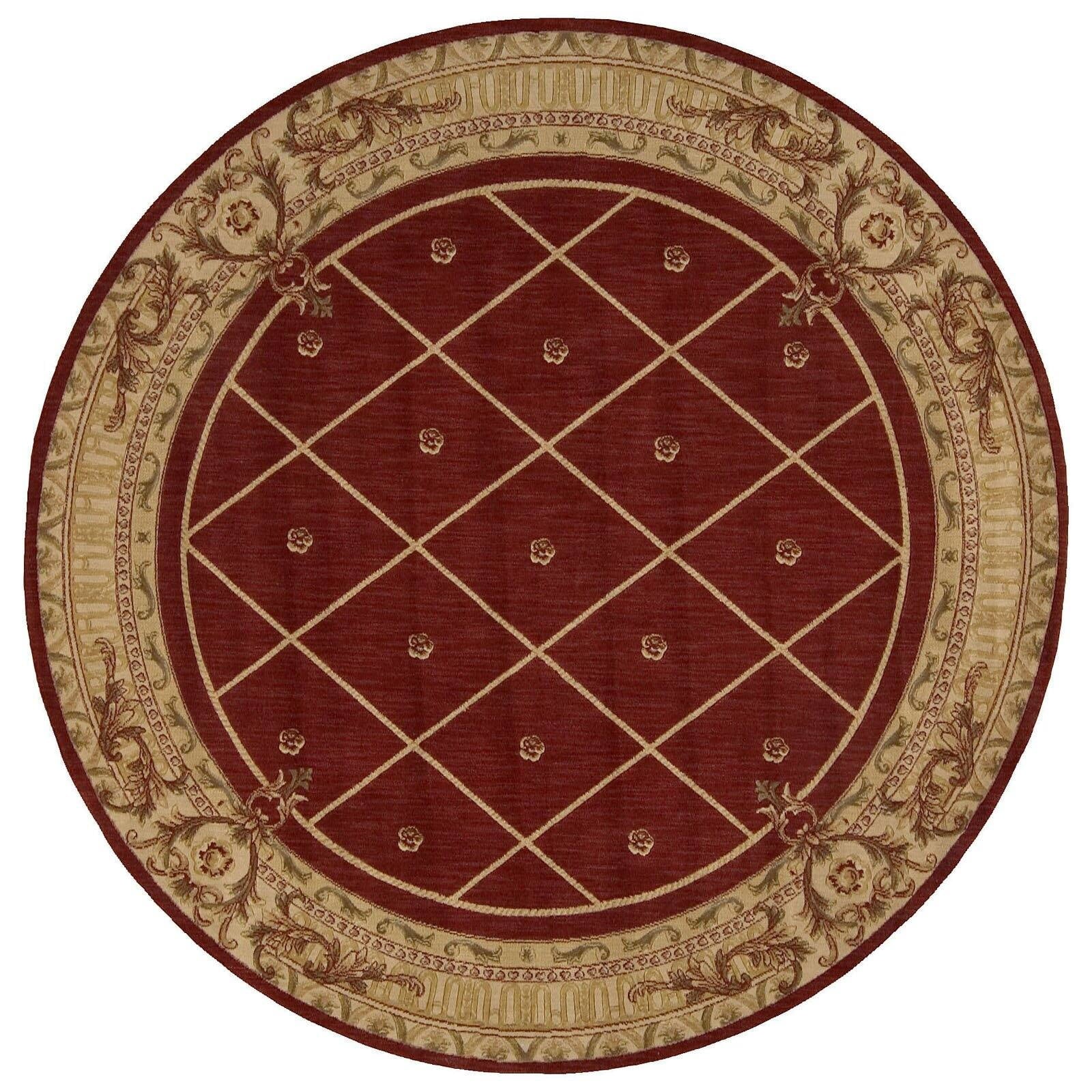 Nourison Ashton House Wool Area Rug Red 3'6" x 5'6" Latex Free Wool Border 6' Runner Runner, Indoor Living Room