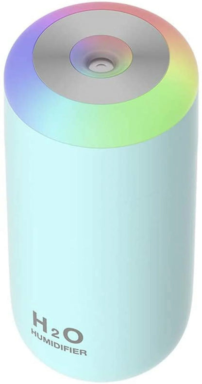 Small Humidifier, USB 350ml Mini Humidifier for Plants, Small Plant Humidifier with Night Light, USB Desk Humidifier for Baby, Plant Humidifier indoor, Small Humidifier (Cyan)