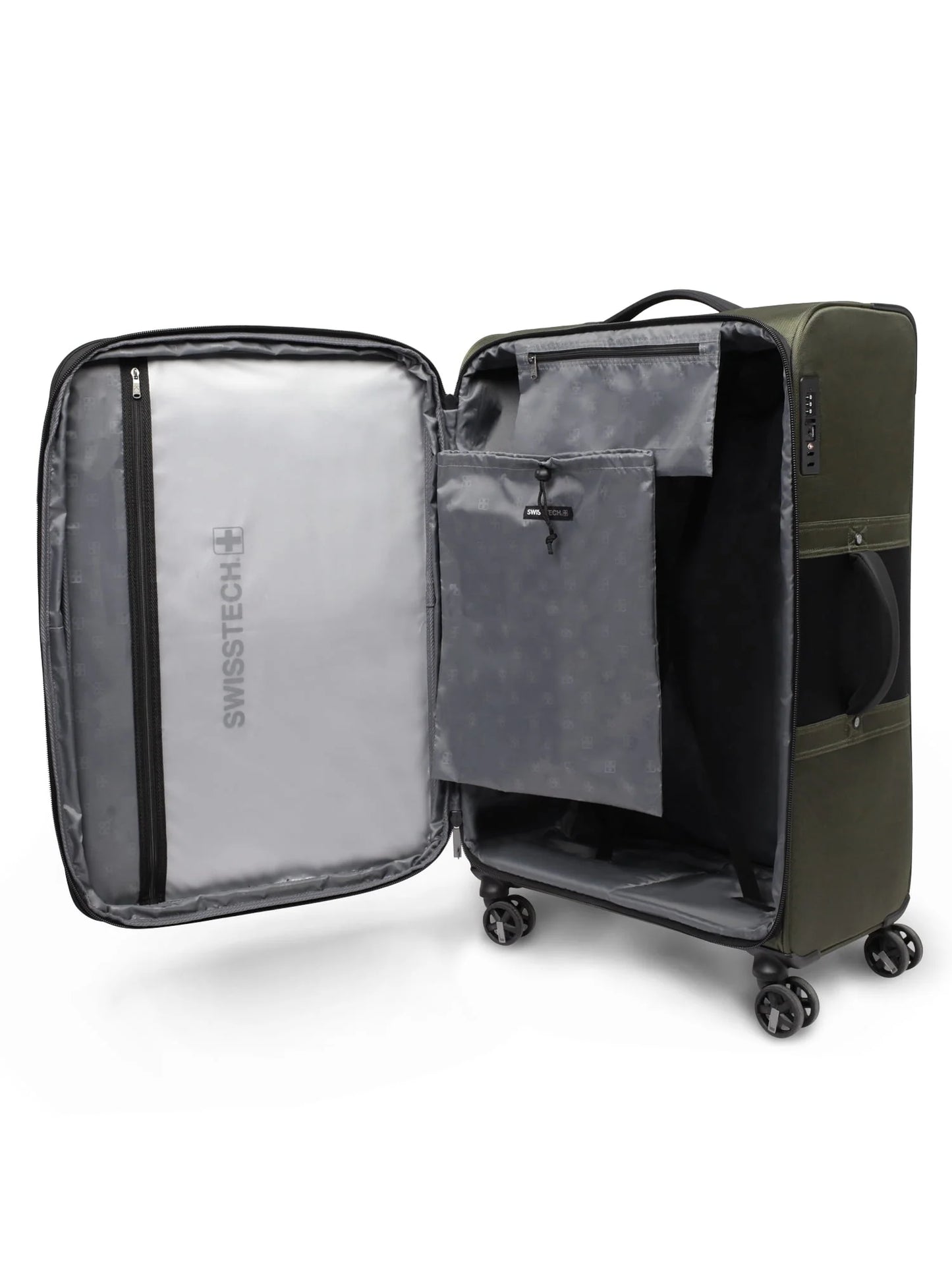 SwissTech Urban Trek 28" Check Soft Side Luggage, Olive (Walmart Exclusive)