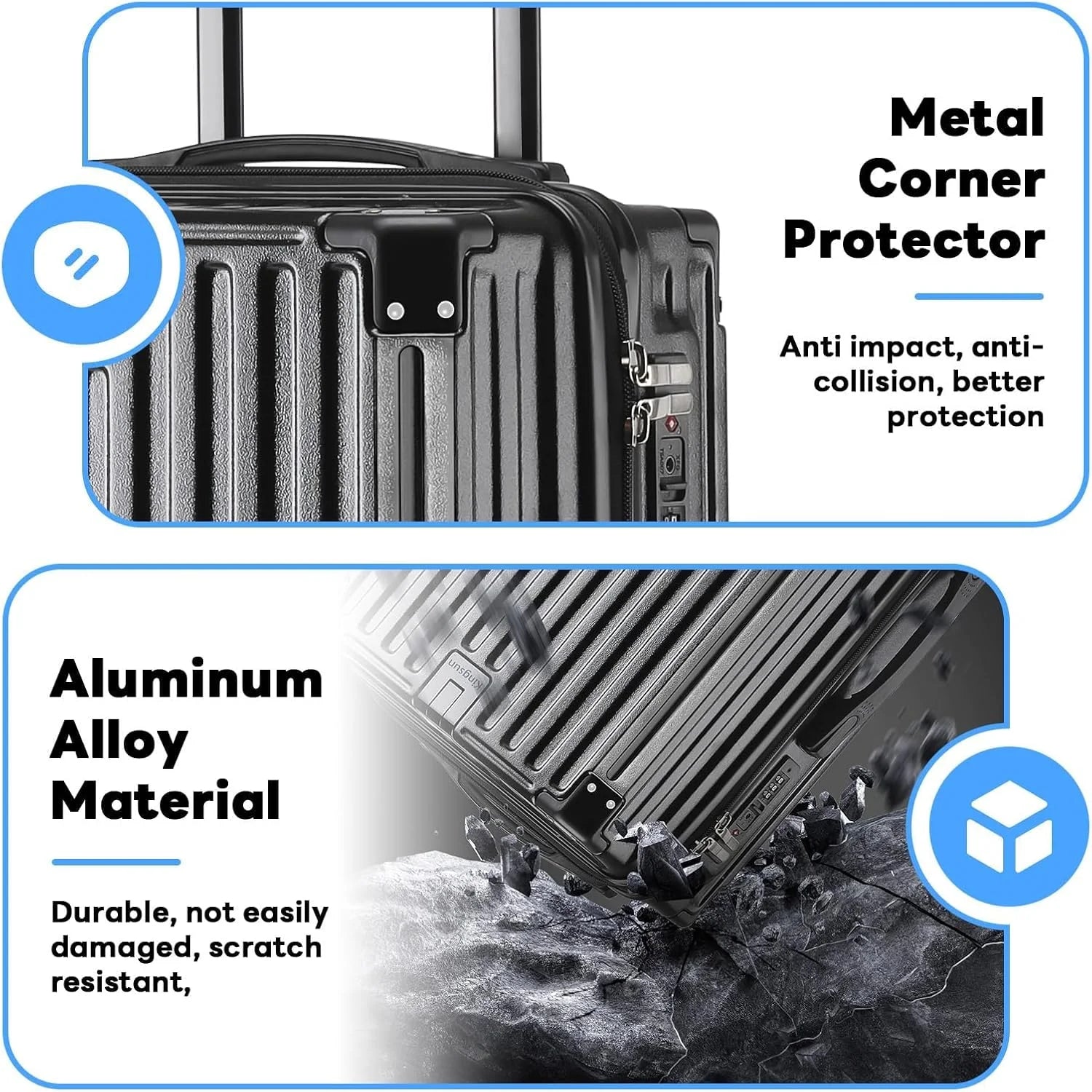 20 Inch Carry on Luggage Carry-on with Cup Holder & USB Port, Hardside Smart Luggage with Airline Approved TSA Lock, Lightweight carryon luggage 22 x 14 x 9 airline approved 360° Spinner Double Wheels