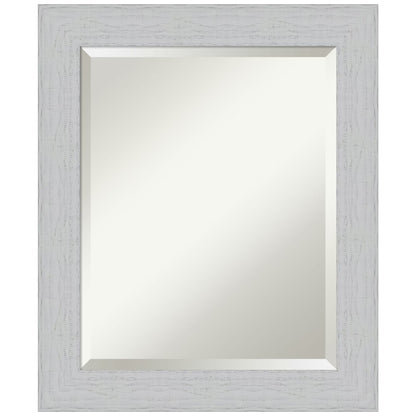 Amanti Art Shiplap White Beveled Wood Wall Mirror 24.25 x 20.25 in.