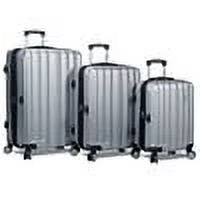 Dejuno Camden Hardside 3-Piece Expandable Spinner Luggage Set - Silver (20", 24" and 28")