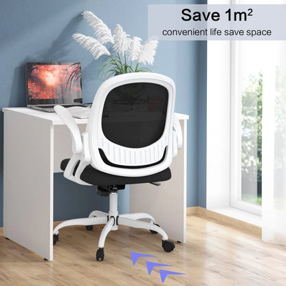 Home Office Chair Work Desk Chair Comfort Ergonomic Swivel Computer Chair, Breathable Mesh Desk Chair, Lumbar Support Task Chair,Adjustable Height,White