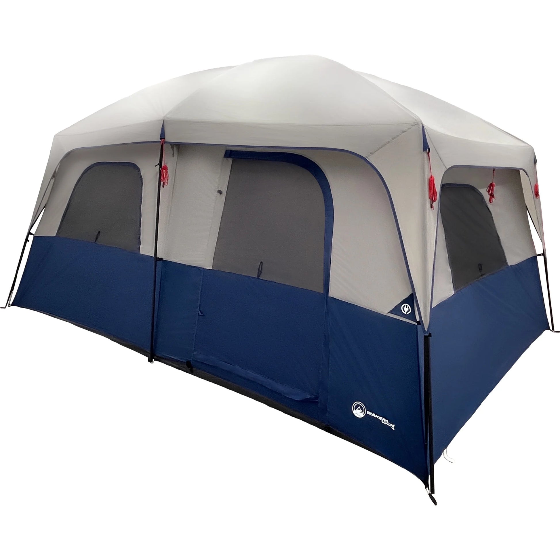 Wakeman Outdoors 10 Person Camping Tent with Room Divider and Rainfly, Navy