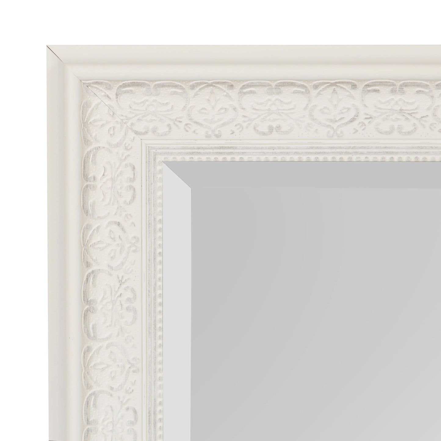 Kate and Laurel Alysia Decorative Frame Rectangle Wall Mirror, 28.5x40.5 White