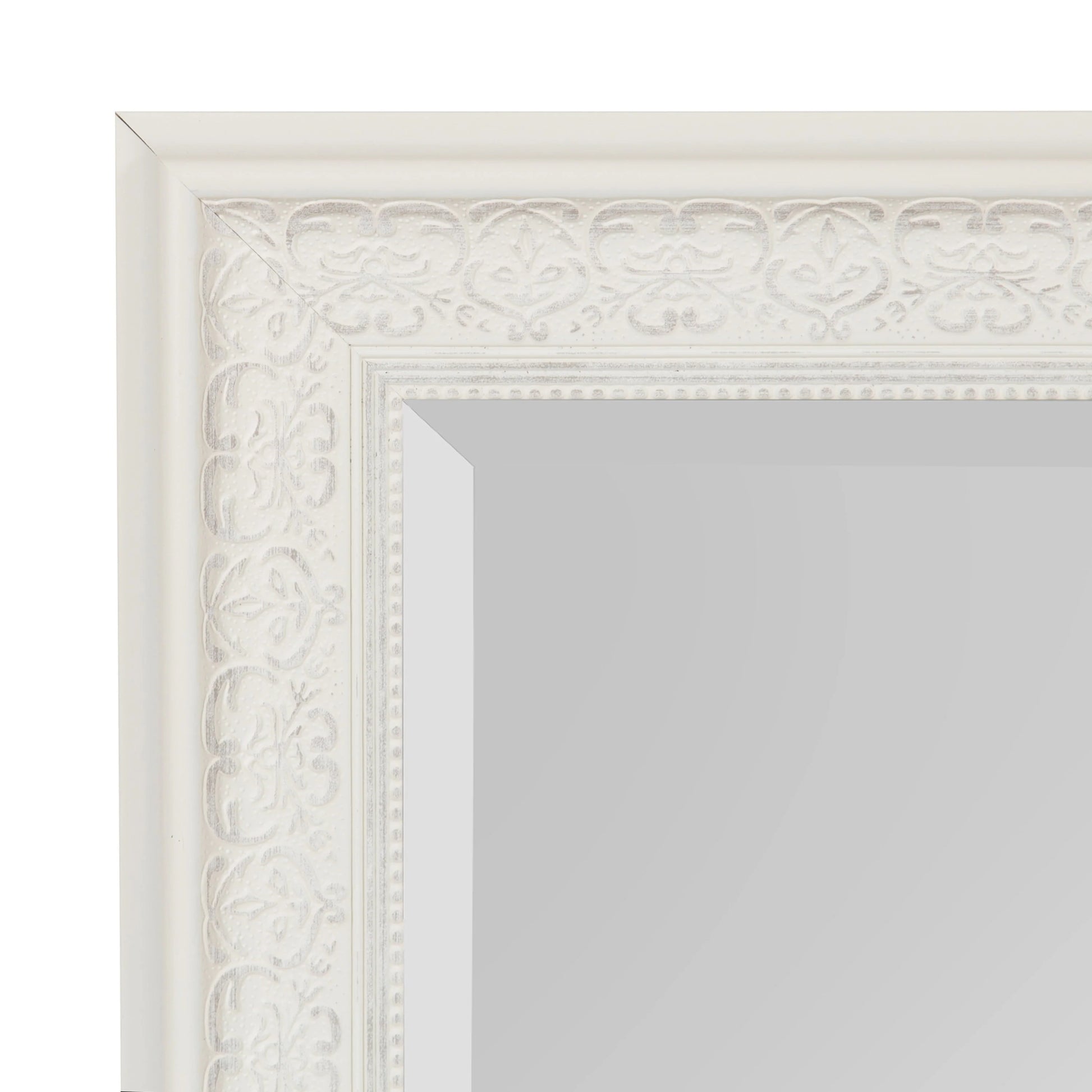 Kate and Laurel Alysia Decorative Frame Rectangle Wall Mirror, 28.5x40.5 White