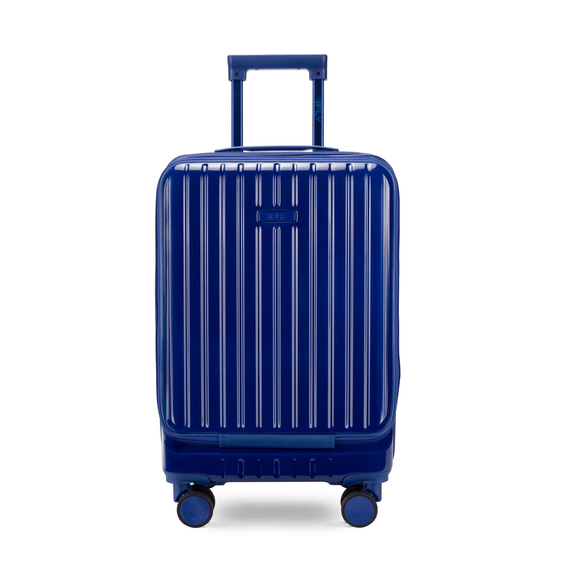 iFLY Odyssey 20" Hardside Carry-on Luggage with Front Opening Pocket, Navy