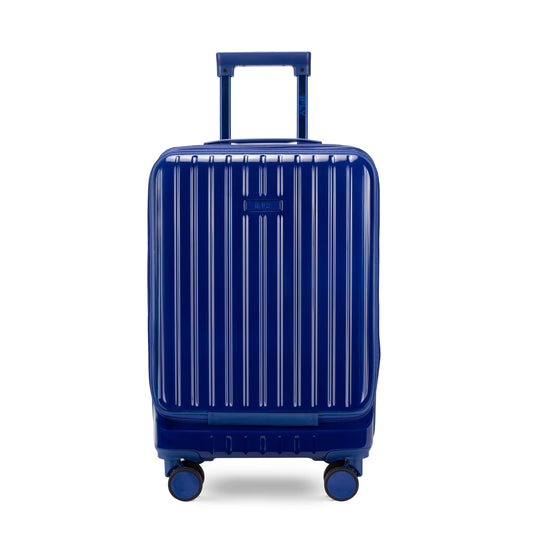 iFLY Odyssey 20" Hardside Carry-on Luggage with Front Opening Pocket, Navy