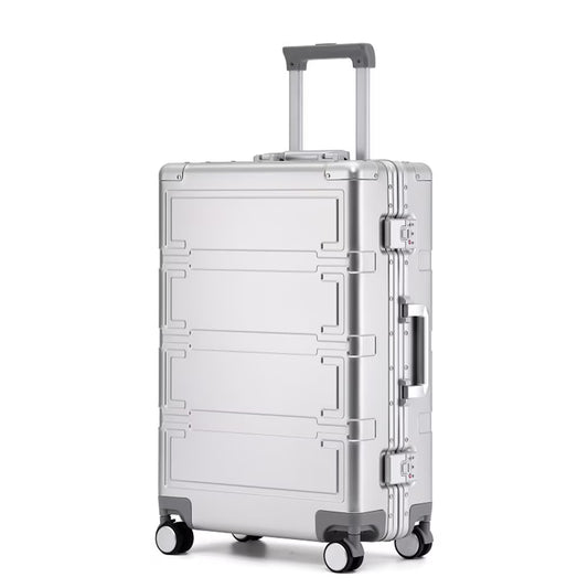 All Aluminum Magnesium Zipperless Carry on Luggage Airline Approved, Hardside Carry on Suitcase with TSA Lock, Lightweight Hardshell Luggage Metal Rolling Luggage for Travel