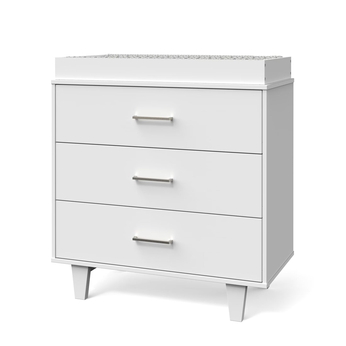 Child Craft Soho 42" Interlocking 4-Drawer Chest for Nursery or Bedroom, Tip-Resistant, Modern Style, White/Natural