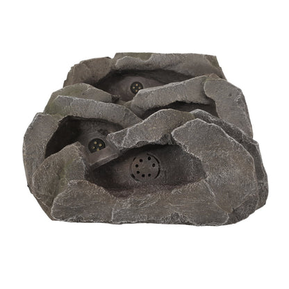 Holaki 23.5" H Outdoor Fountain,4-Tire Waterfall Flow Floor Fountain with LED Light for Patio,Gadern,Backyard,Art Home Decoration,Light Brown