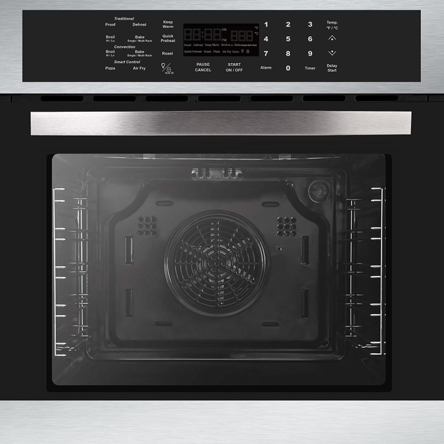 Sunmaki Wall Oven 24 Inch Single Wall Oven, 2.5 Cu. Ft Electric Built-in Convection Oven LED Digital Display Touch Control Timer Alarm Clock Child Lock for Kitchen, Drop Down Door in Stainless Steel