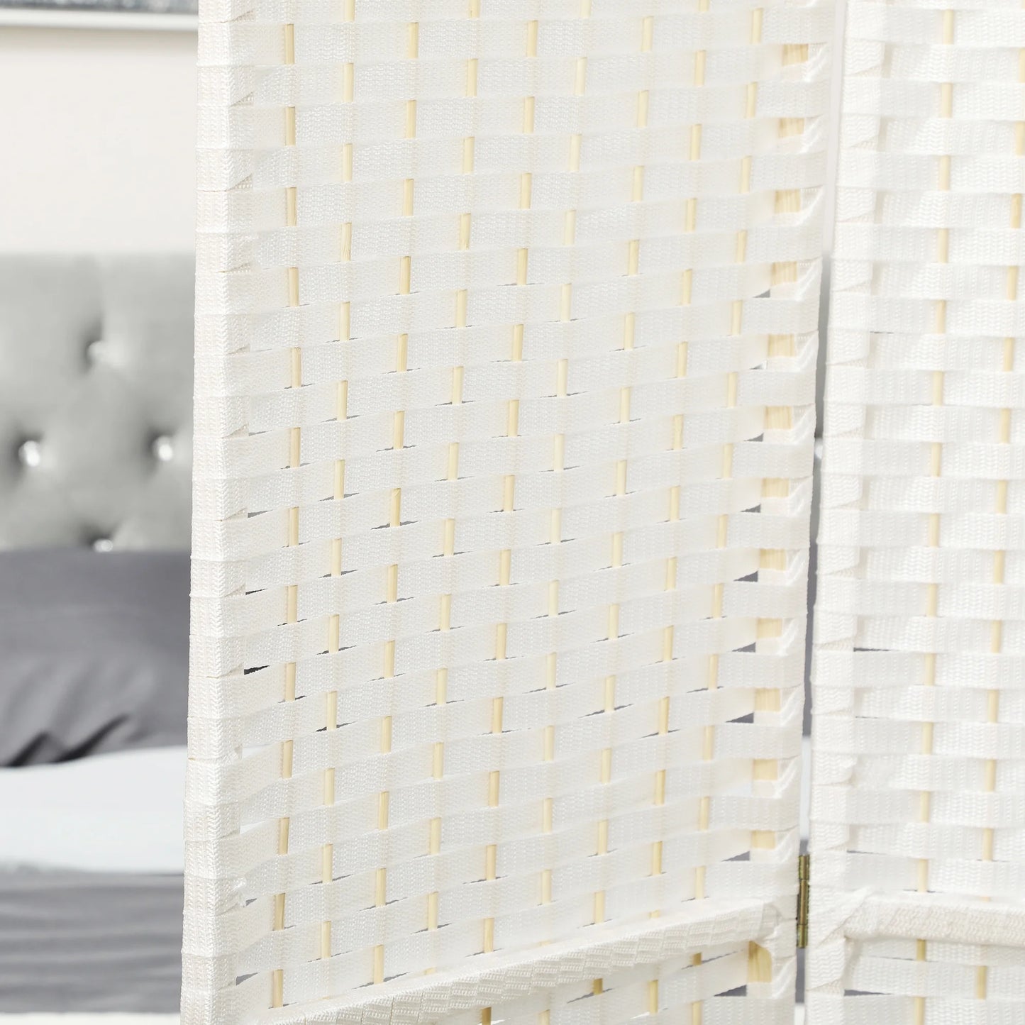 HOMCOM Room Divider, 8 Panel Folding Privacy Screen, 5.6' Tall Freestanding Partition for Home Office, Bedroom, White