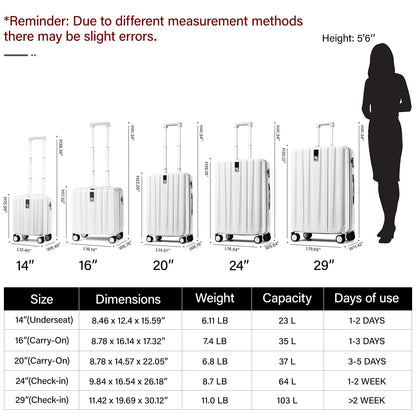 Hanke 28in Adult Hardside Checked Luggage, Ivory White