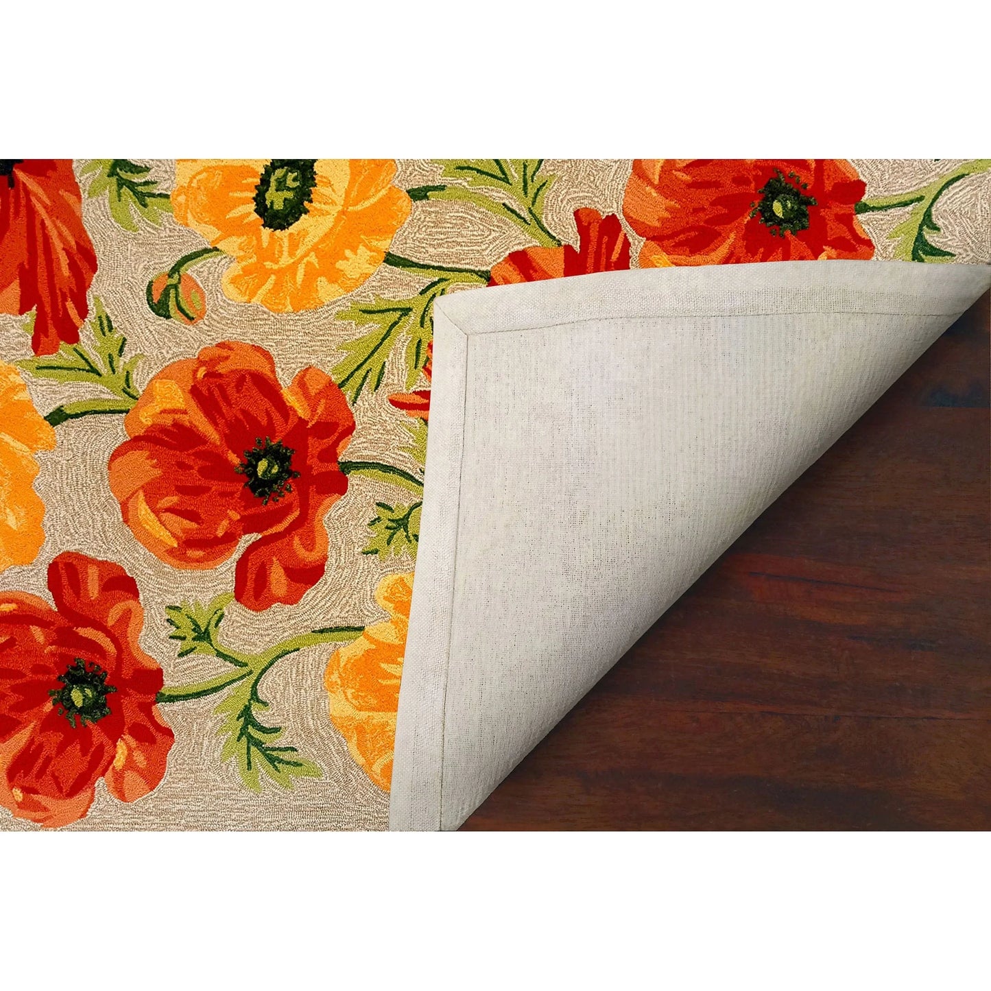 Liora Manne Ravella Poppies Outdoor Indoor Area Rug Neutral Fade Resistant 5x8