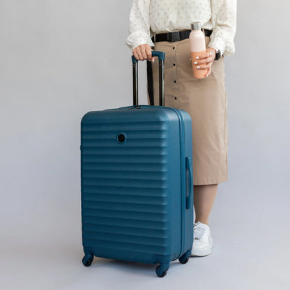 PROTEGE 2PC Hardside Luggage Set, 20" Carry-on and 25" Checked Upright Spinner Luggage, Blue