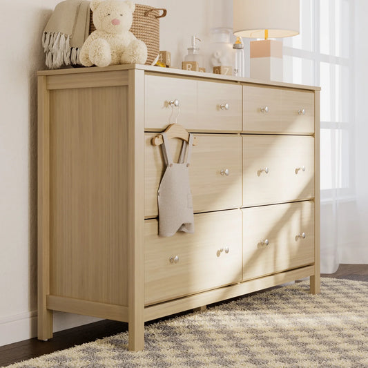 Storkcraft Horizon 6 Drawer Nursery Double Dresser, Driftwood