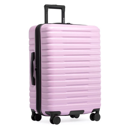 U.S. Traveler Boren Hardside Rugged Spinner Luggage, Rose Pink, 26" Checked Medium