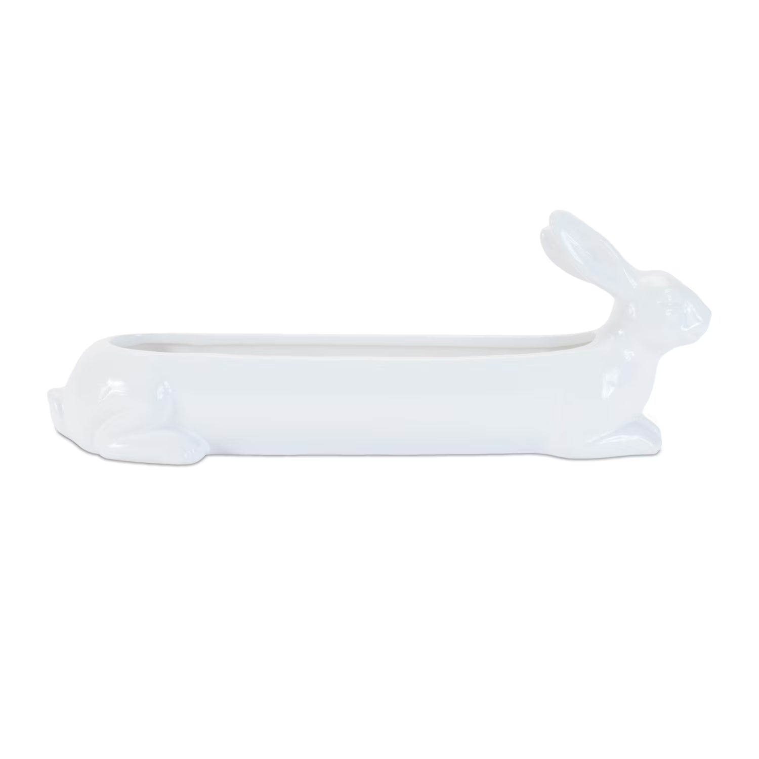 Melrose Ceramic Rabbit Garden Planters - 15.25" - White - Set of 4