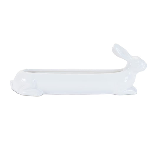 Melrose Ceramic Rabbit Garden Planters - 15.25" - White - Set of 4
