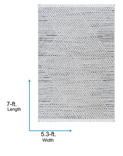 Livabliss Berlin Bohemian Geometric Area Rug,7'10" x 10',Cream/Black