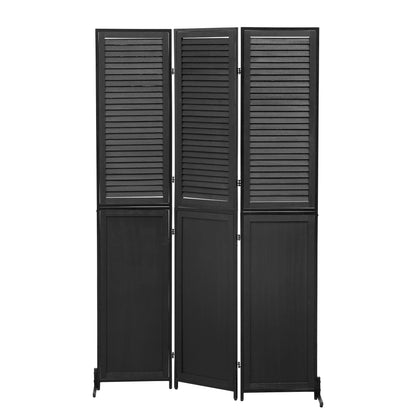 Miniyam 3 Panels Privacy Screen, 5.9 FT Tall Freestanding Folding Partition Wall Dividers Screen for Home Office Restaurant Bedroom, Black