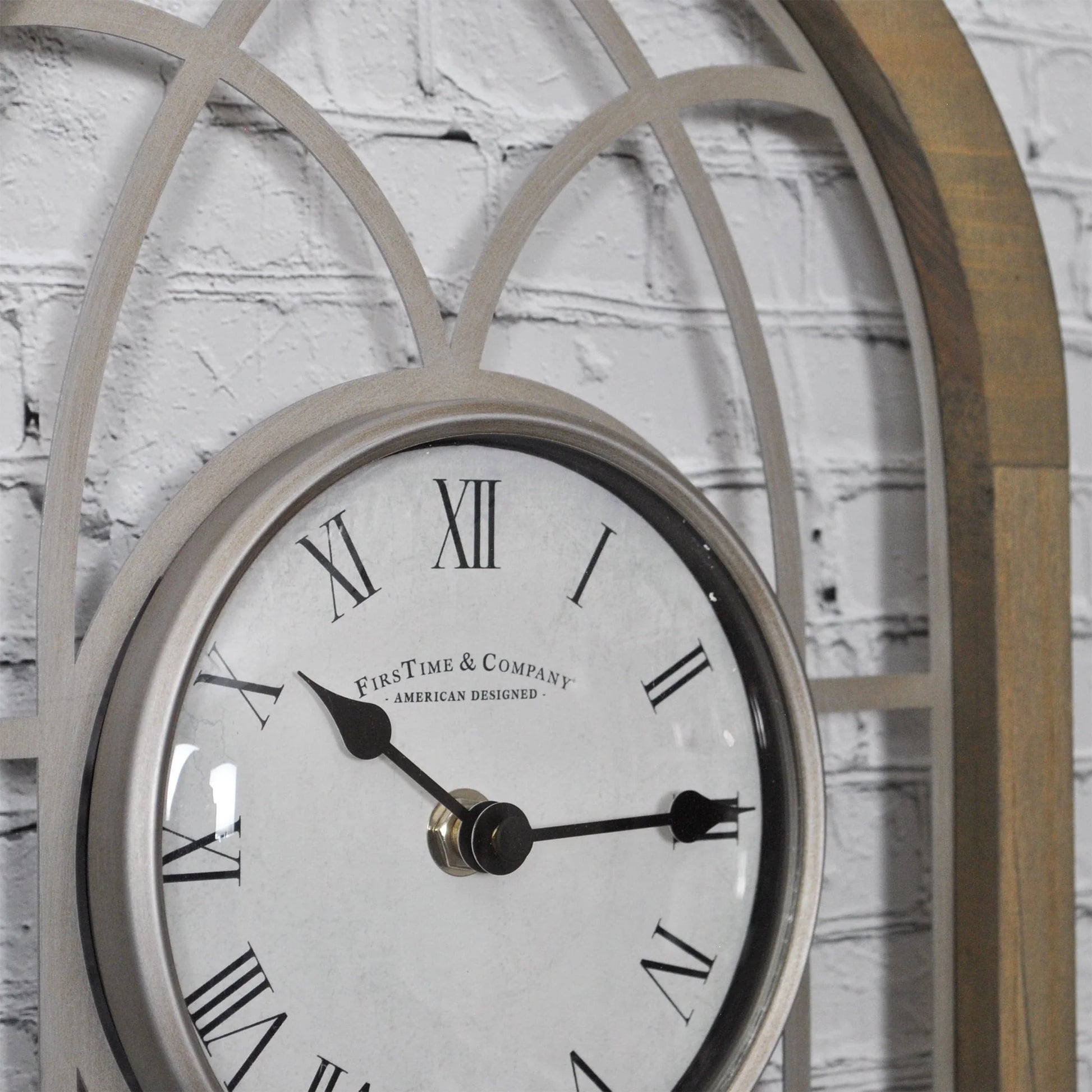 FirsTime & Co.® Brown Farmhouse Arch Outdoor Clock, Farmhouse, Analog, 10 x 2 x 20 in